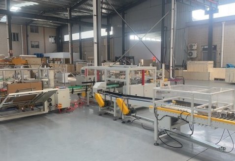 Линия упаковки коробов с переворотом и боковой подачей